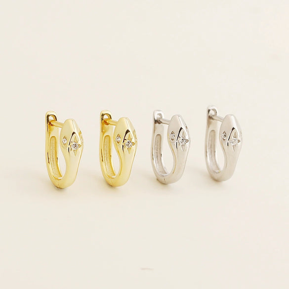 Earrings S925 Silver Fourpoint Star Electroplated Light Luxury For Women