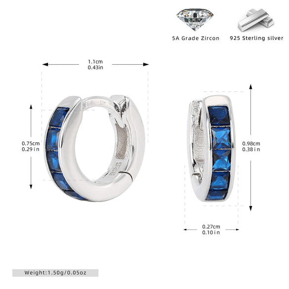 Earrings S925 Silver Geometric Light Luxury Inlaid Zircon