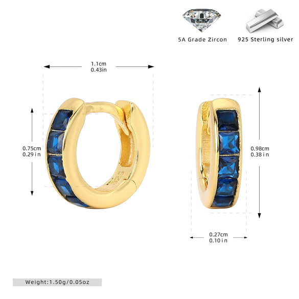 Earrings S925 Silver Geometric Light Luxury Inlaid Zircon