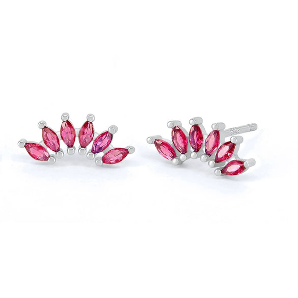 Earrings S925 Silver Needle Copper Crown Geometric Ins Style Electroplating