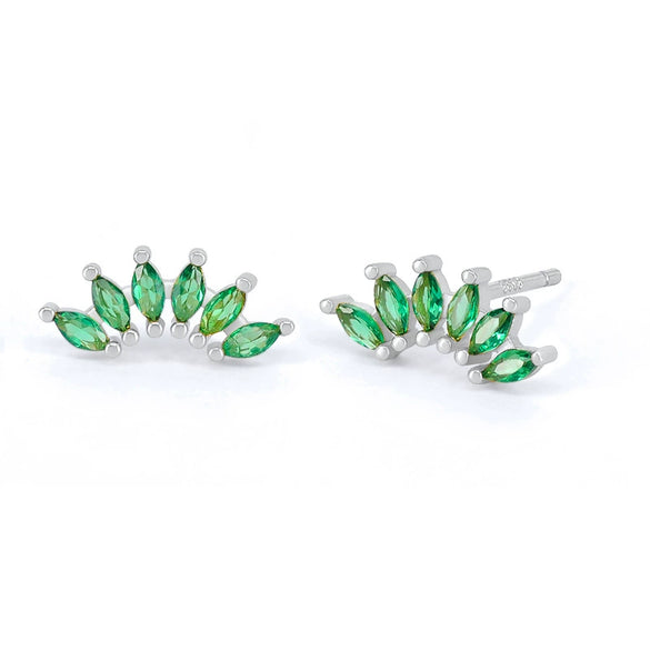 Earrings S925 Silver Needle Copper Crown Geometric Ins Style Electroplating
