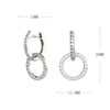 Earrings S925 Sterling Silver Geometric Zircon Inlaid