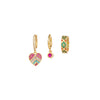 Earrings Set Brass Zircon Geometric Style For Women