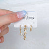 Earrings Set Brass Zircon Inlaid Geometric Fashion Artistic Women's