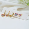 Earrings Set Copper S925 Silver Needle Heartshaped Zircon Fashionable