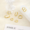 Earrings Set Gold Plated Copper Cubic Zirconia Inlaid Geometric Style Electroplated For Women