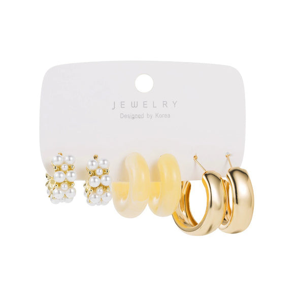 Earrings Set Mixed Material Alloy Cartoon Style With Letter Design And Oil Treatment