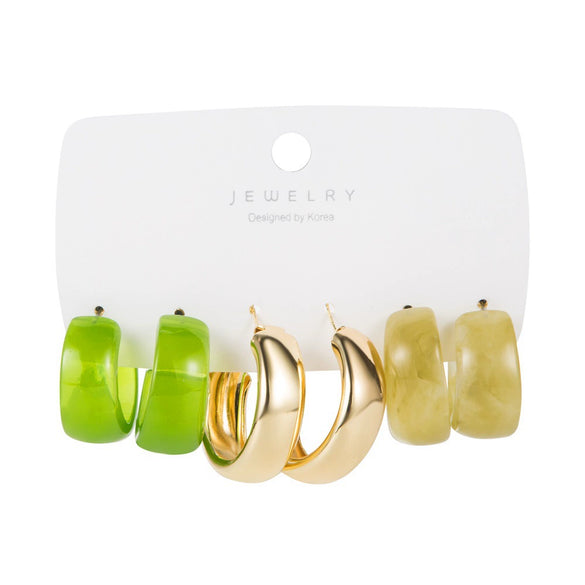 Earrings Set Mixed Material Alloy Cartoon Style With Letter Design And Oil Treatment