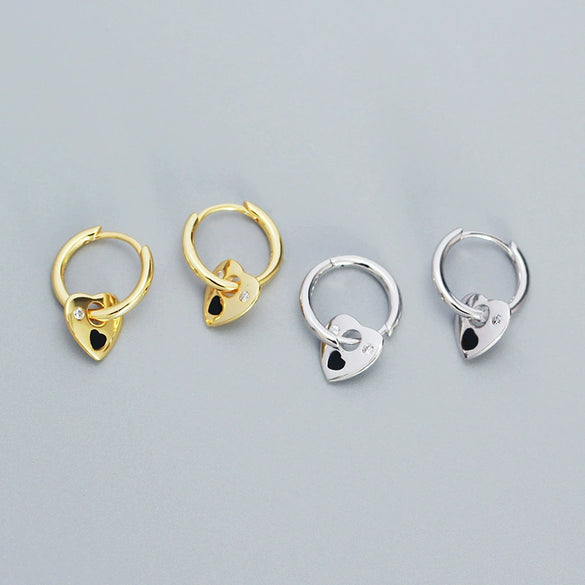 Earrings 925 Silver Heart Electroplating
