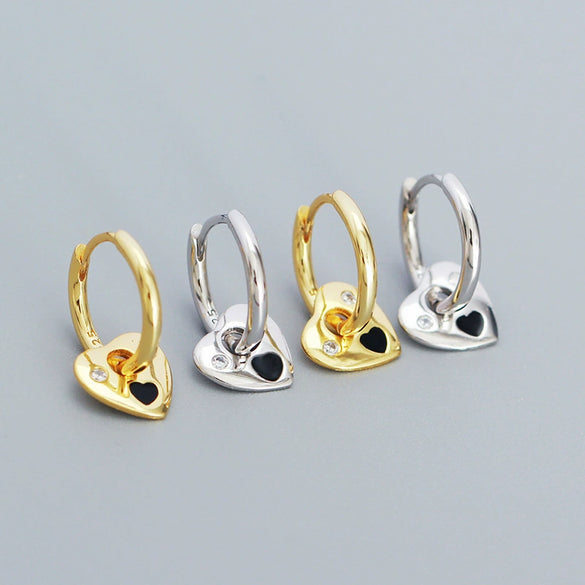 Earrings 925 Silver Heart Electroplating