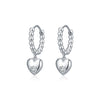 Earrings 925 Silver Heart Shape Flash Diamond Women