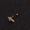 Earrings Stainless Steel Cross Thin Rod Inlaid Zircon With Letters Numbers Text