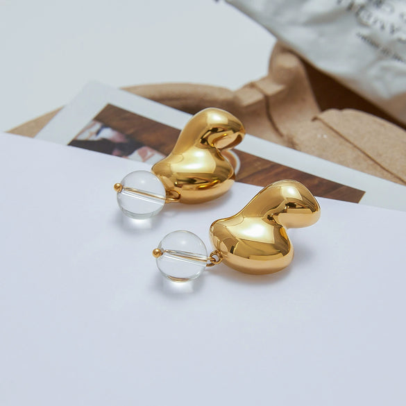 Earrings Stainless Steel Geometric Electroplated Light Luxury Minimalist Design For Women