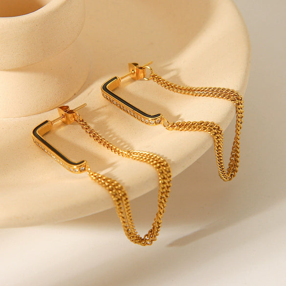 Earrings Stainless Steel Geometric Electroplating Women's