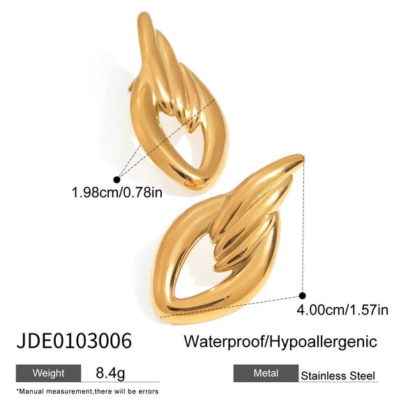 Earrings Stainless Steel Geometric Modern Minimalist Electroplating