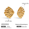Earrings Stainless Steel Hammered Fanshaped Geometric Minimalist Light Luxury Highend