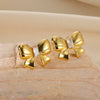 Earrings Stainless Steel Imitation Pearl Bow Light Luxury Style Electroplating