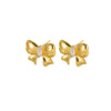 Earrings Stainless Steel Imitation Pearl Bow Light Luxury Style Electroplating