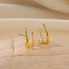 Earrings Stainless Steel Imitation Pearl Bow Light Luxury Style Electroplating