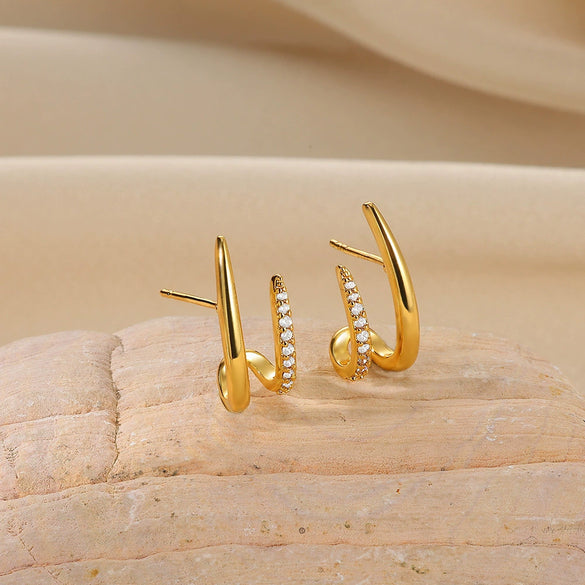 Earrings Stainless Steel Imitation Pearl Bow Light Luxury Style Electroplating