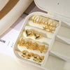 Earrings Stainless Steel Imitation Pearl Bow Light Luxury Style Electroplating