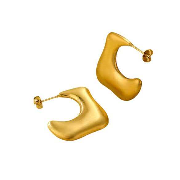Earrings Stainless Steel Irregular Ctype Ins Style Electroplating