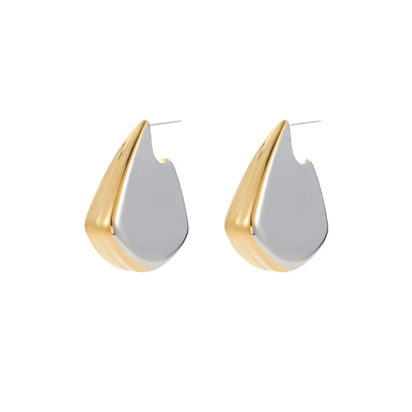 Earrings Stainless Steel 18K Electroplating Irregular Fish Fin Glossy Color Matching Fashion Women's