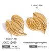 Earrings Stainless Steel 18K Geometric Hammer Leaf Electroplating Women's Light Luxury Allmatch