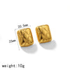 Earrings Stainless Steel 18K Gold Geometric Electroplated Love Rhombus Design