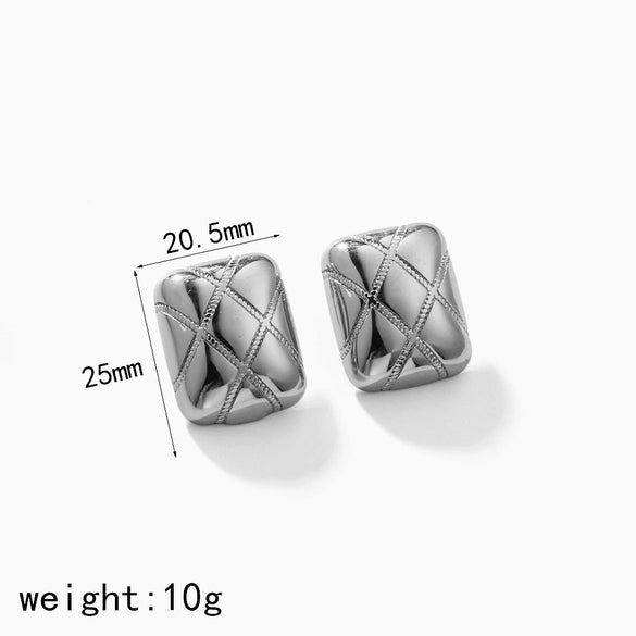 Earrings Stainless Steel 18K Gold Geometric Electroplated Love Rhombus Design