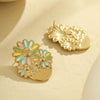 Earrings Stainless Steel 18K Gold Plated Geometric Style