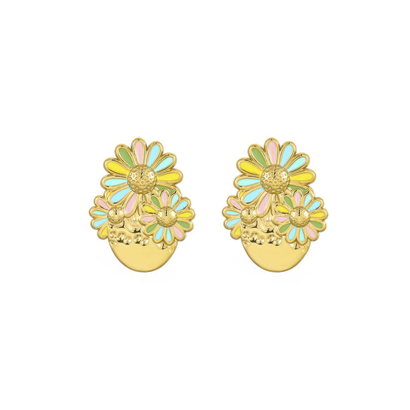 Earrings Stainless Steel 18K Gold Plated Geometric Style