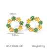 Earrings Stainless Steel Pearl Flower Geometric Butterfly Inlaid Zircon
