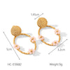 Earrings Stainless Steel Pearl Flower Geometric Butterfly Inlaid Zircon