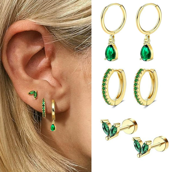 Earrings Stainless Steel Star Shape Zircon Jewelry