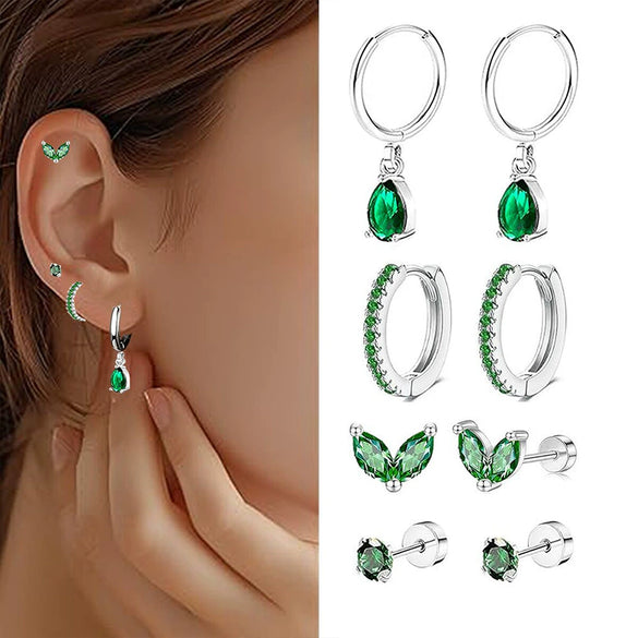 Earrings Stainless Steel Star Shape Zircon Jewelry