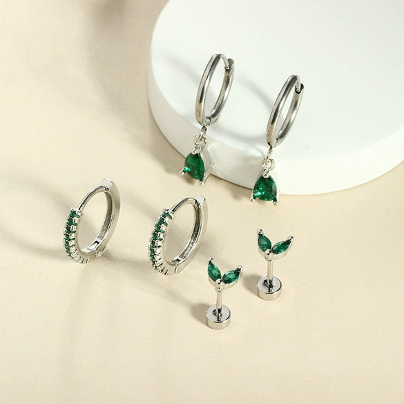Earrings Stainless Steel Star Shape Zircon Jewelry