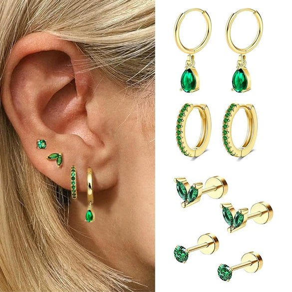 Earrings Stainless Steel Star Shape Zircon Jewelry