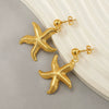 Earrings Stainless Steel Starfish Animal Zodiac Electroplating Fashion For Women
