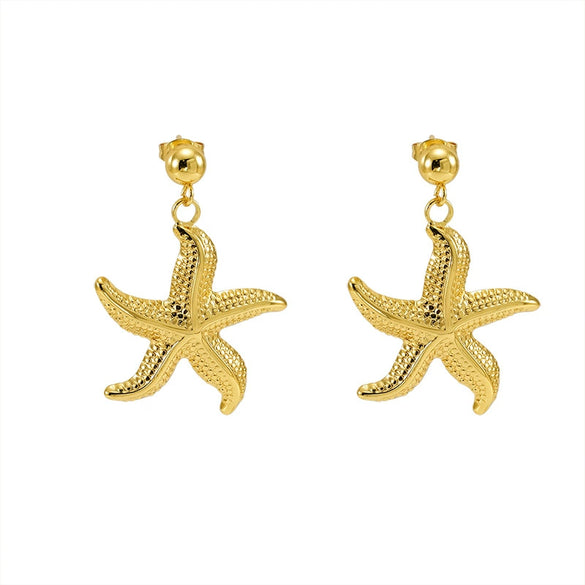Earrings Stainless Steel Starfish Animal Zodiac Electroplating Fashion For Women