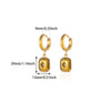 Earrings Stainless Steel Synthetic Zircon Geometric U Shaped Diamond Processed For Women