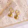 Earrings Stainless Steel Synthetic Zircon Geometric U Shaped Diamond Processed For Women