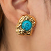Earrings Stainless Steel Titanium Steel Natural Stone Imitation Pearl Geometric Electroplated Elegant Women's
