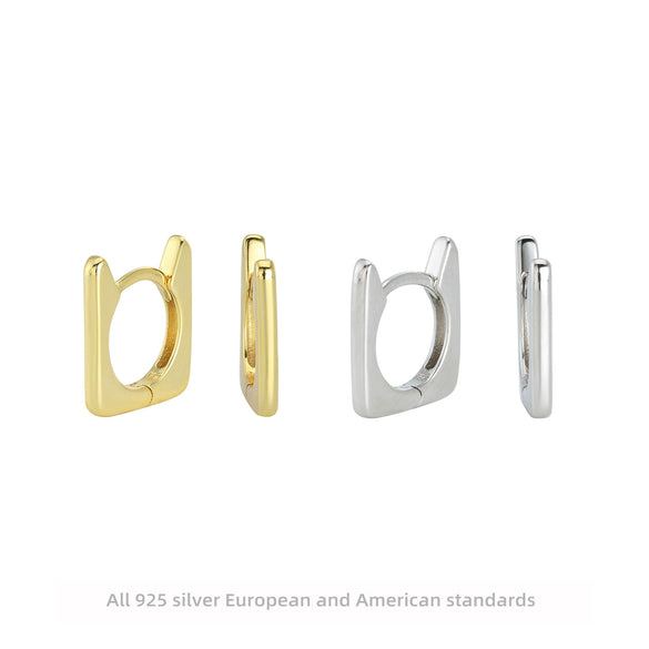 Earrings 925 Sterling Silver Geometric Original Design Electroplated