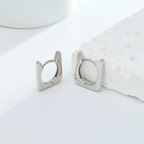 Earrings 925 Sterling Silver Geometric Original Design Electroplated