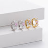Earrings 925 Sterling Silver Heart Shaped Inlaid Zircon Small Fresh Style For Women