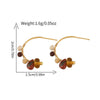 Earrings Tiger Eye Stone Agate Copper Stainless Steel Vintage Geometric Purely Handmade