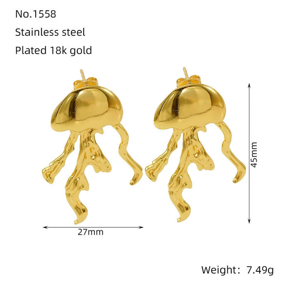 Earrings Titanium Steel Animals Geometric Fashion Exaggerated Polishing