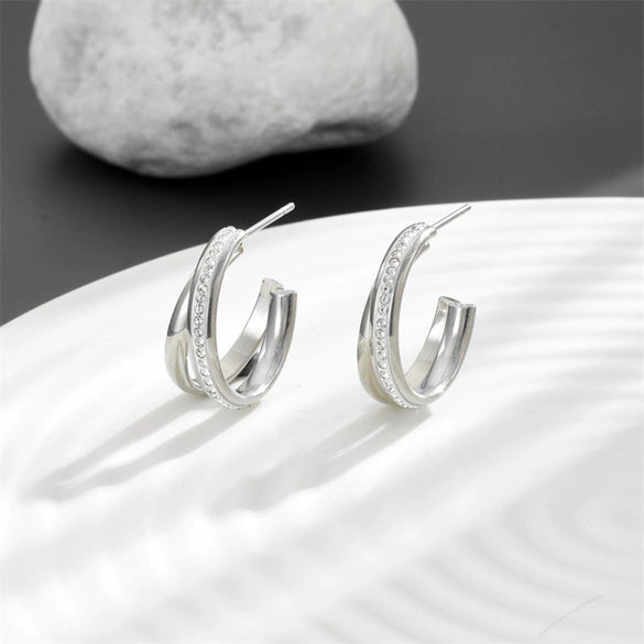 Earrings Titanium Steel Cartoon Geometric Vacuum Electroplated In Furnace