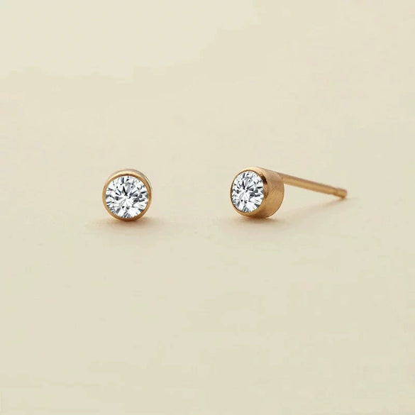 Earrings Titanium Steel Constellation Zircon Minimalist Geometric Color Preservation